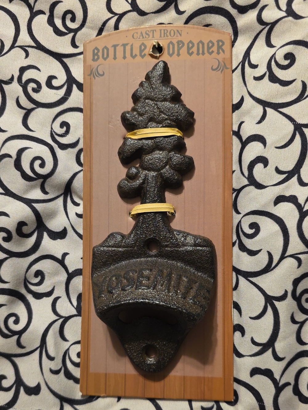 Cast Iron Yosemite Tree Wall Bottle Opener - Brown/Black 6x2 Inches